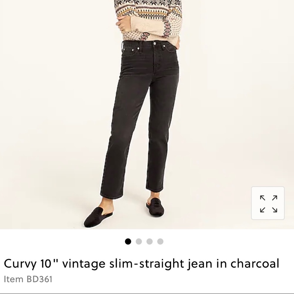 NWT Curvy 10" vintage slim-straight jean in charcoal